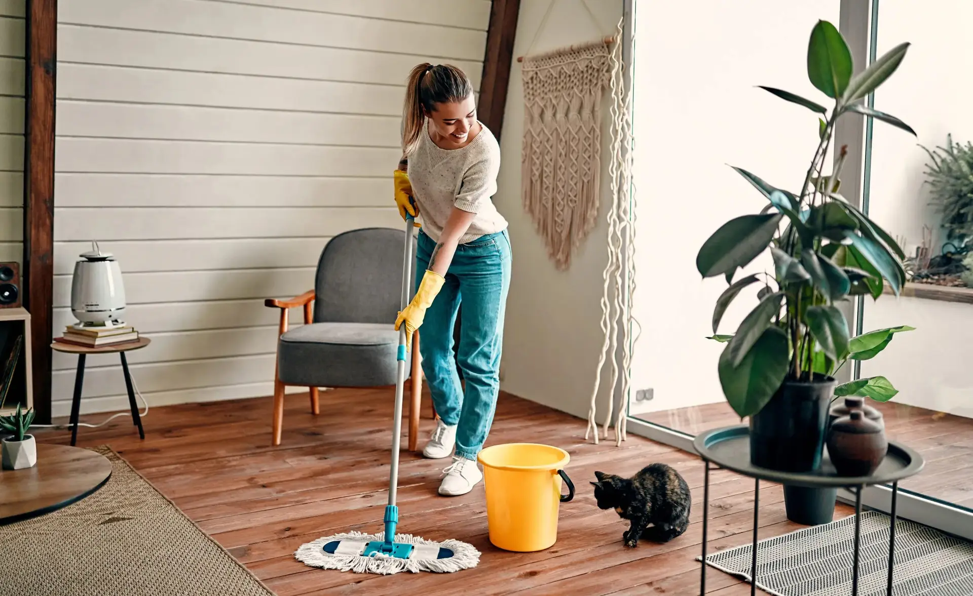 Professional housekeeper performing meticulous home care in Central London